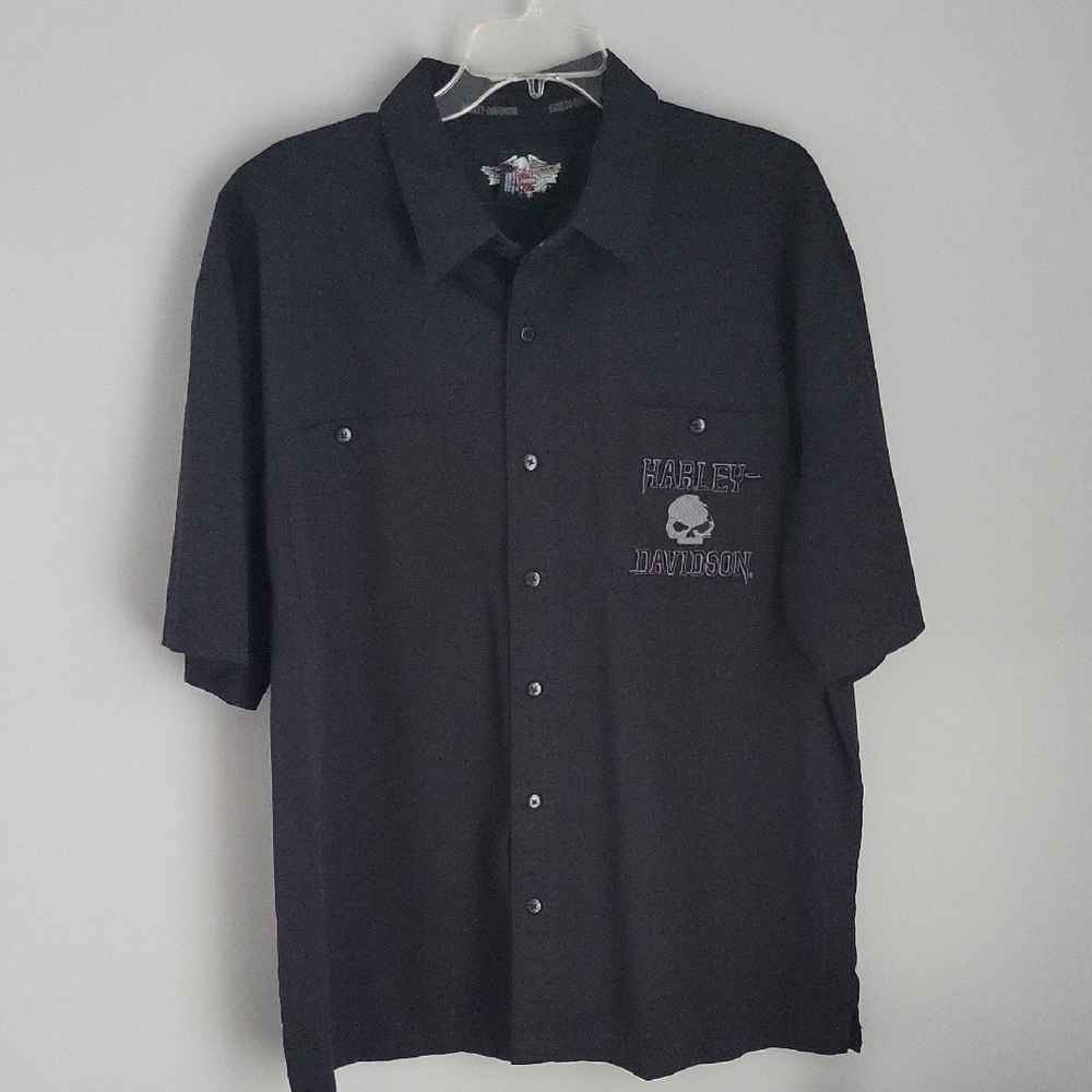 Harley Davidson Black Skull Shirt